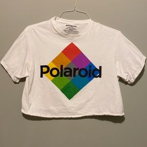Polaroid White Crop Top (Size M)